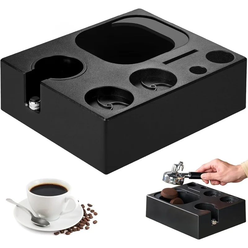 

51/53/58mm Espresso Tamping Station Multifunction Espresso Knock Box Coffee Station Organizer Cafe Desktop Accessories Tools