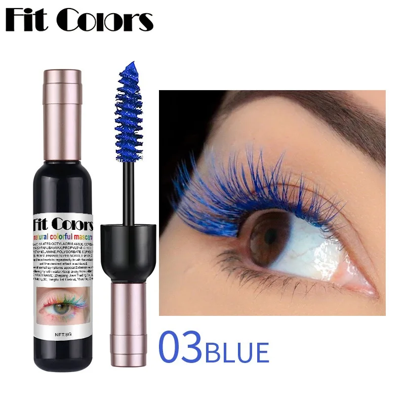 4D Colorful Mascara Waterproof Eyelash Extension Glitter Fast Dry Long-lasting Curling Purple Blue Pink Party Makeup Cosmetic