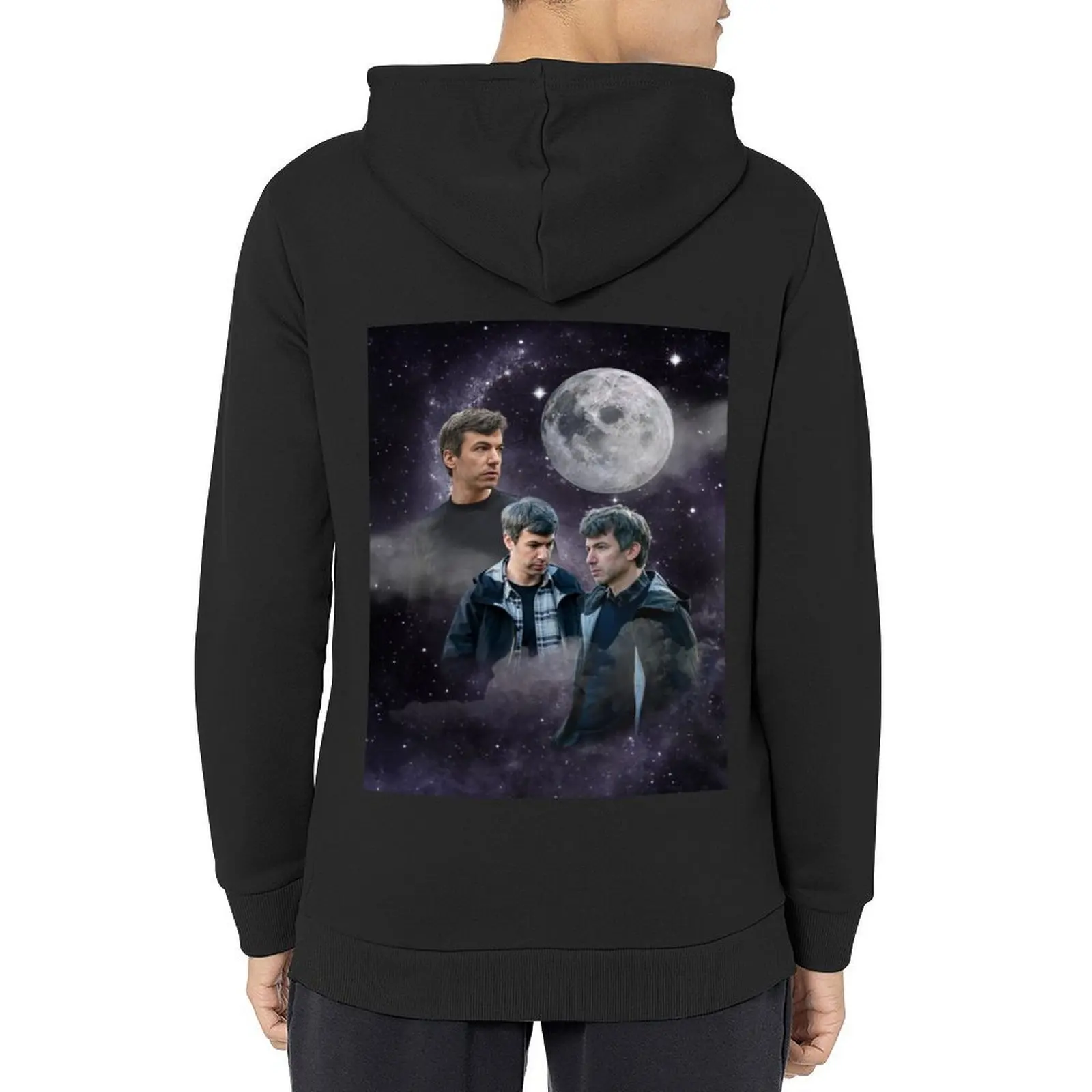 

Nathan Fielder Dramatic Galaxy Wolf Print Style Hoodie men clothes men wear autumn blouse man hoodie