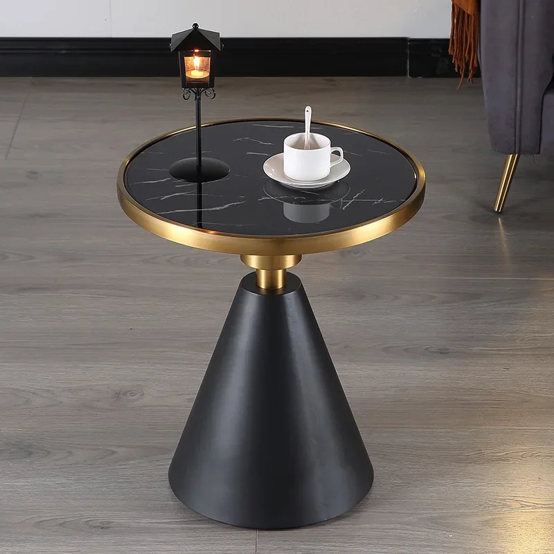 

Hot sale luxury round simple marble light coffee table balcony small round table side table