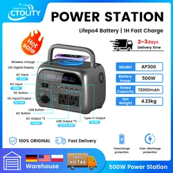 Ctolity Power Stations AP300 230Wh LiFeP04 Battery with 2x 500W (1000W Surge) AC Outlets for Outdoor Camping RV Home US Stock
