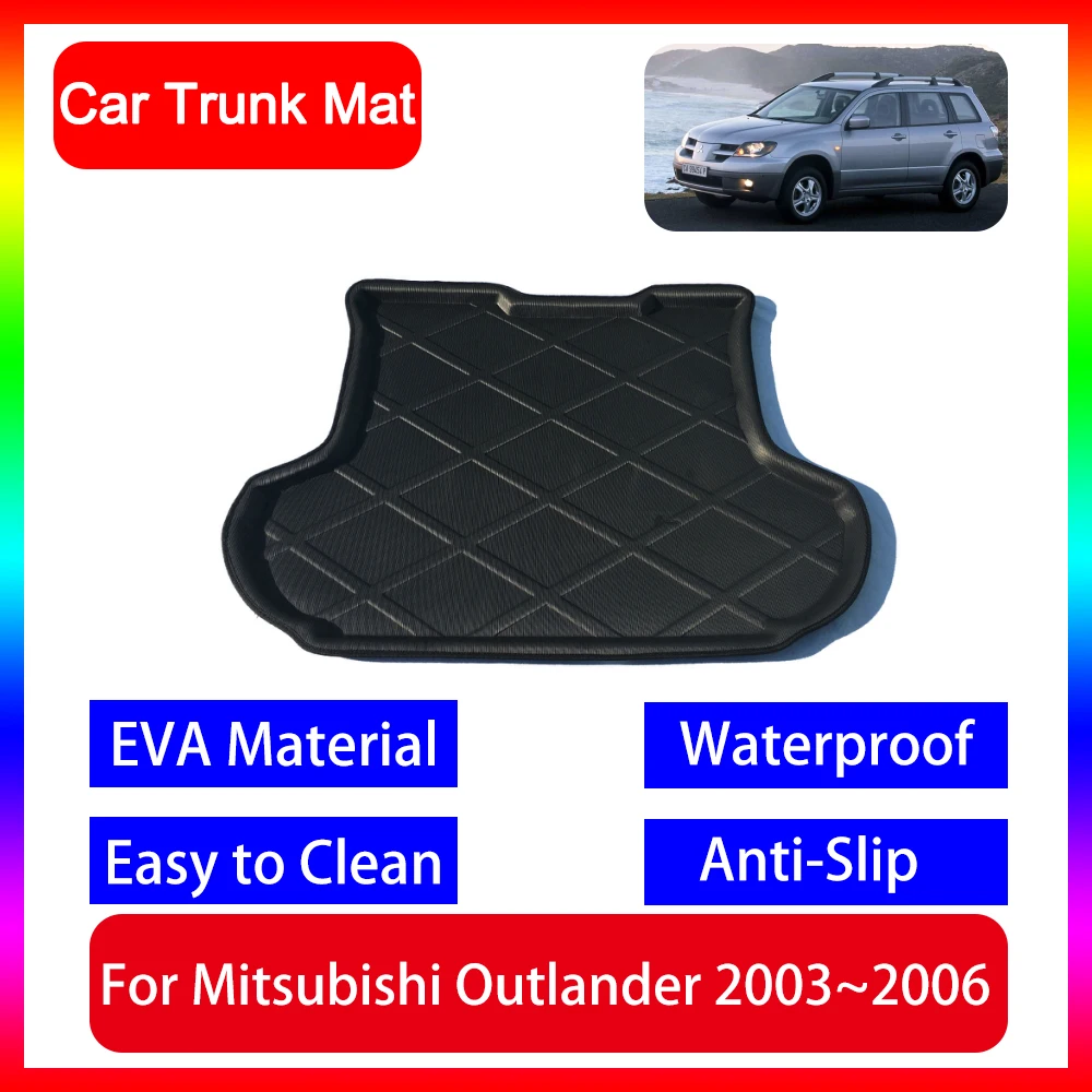 Car Trunk Mat For Mitsubishi Outlander Airtrek CU ZE ZF MK1 2003 2004 2005 2006 Waterproof Dustproof Protective Pad Mat Upgrade