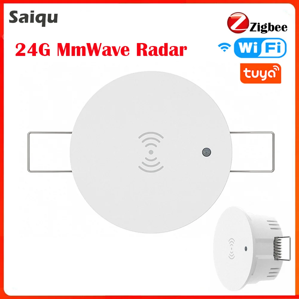 Tuya WiFi/ZigBee 24G MmWave Radar Human Presence Sensor Smart Home llluminance Suspended Ceiling Sidewall Install