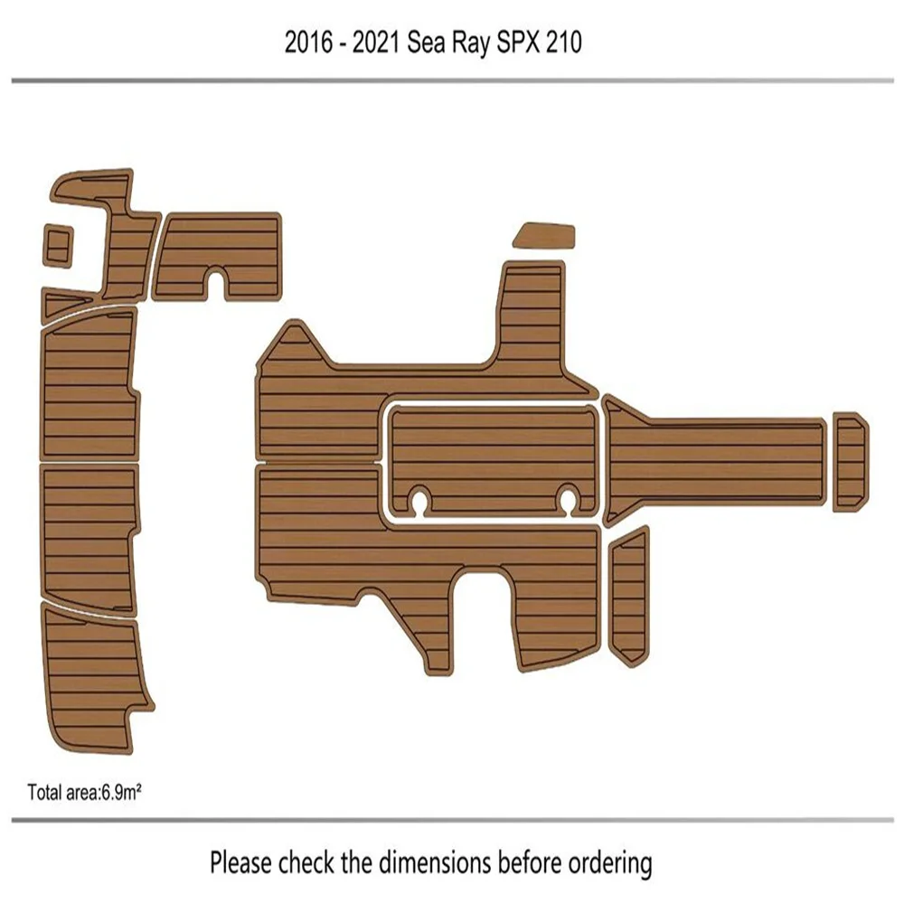 

2016-2021 Searay 210 SPX Cockpit swim platform Pads 1/4" 6mm EVA Faux Teak floor SeaDek MarineMat Gatorstep Style Self Adhesive