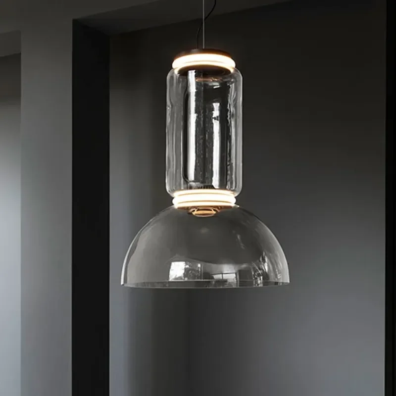 Nordic Transparent Glass LED Pendant Lighting Chandelier for Living Room Kitchen Dining Room Interior Decoration Lighting
