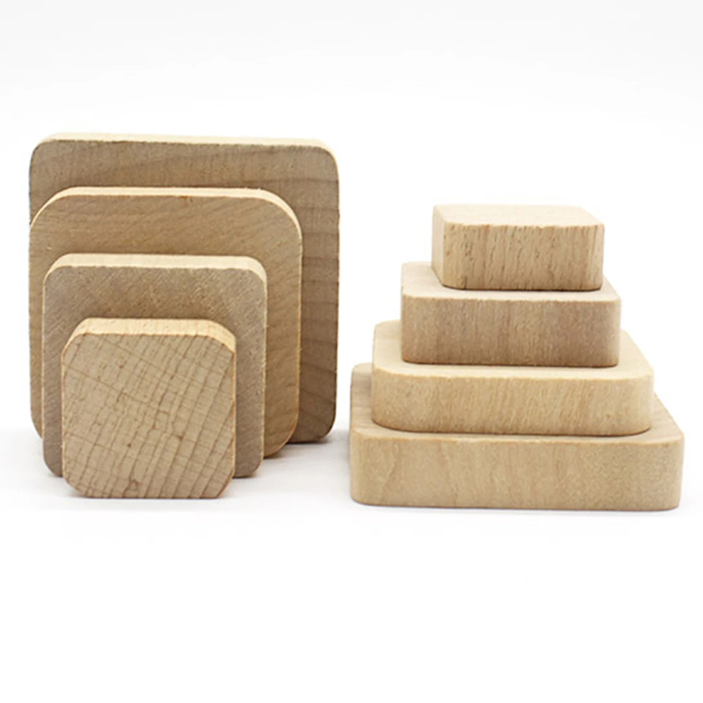 

10 PCS Handle Wooden Block DIY Stamp Base Stamps Blocks Seal Bamboo Scrapbooking