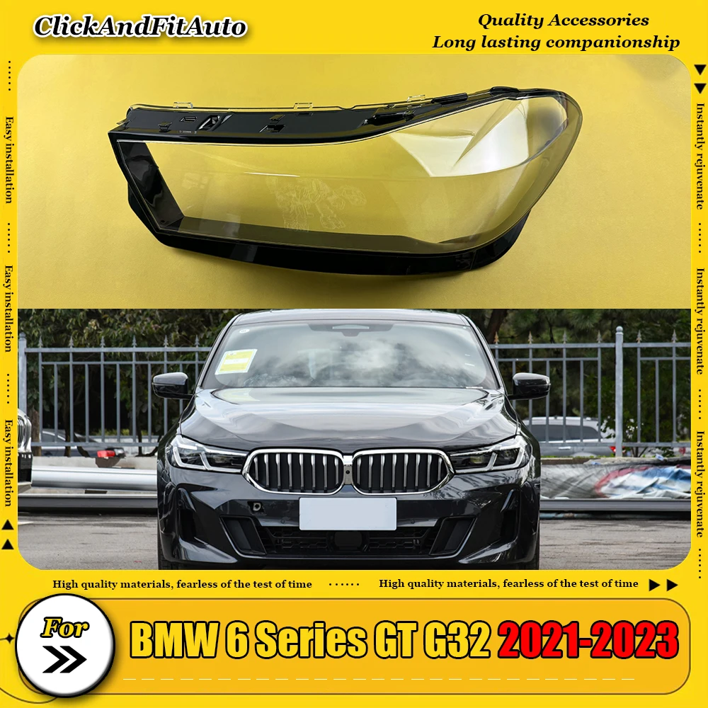 

For BMW 6 Series GT G32 2021-2023 Front Headlamps Cover Transparent Headlight Shell Lens Plexiglass Replace Original Lampshade