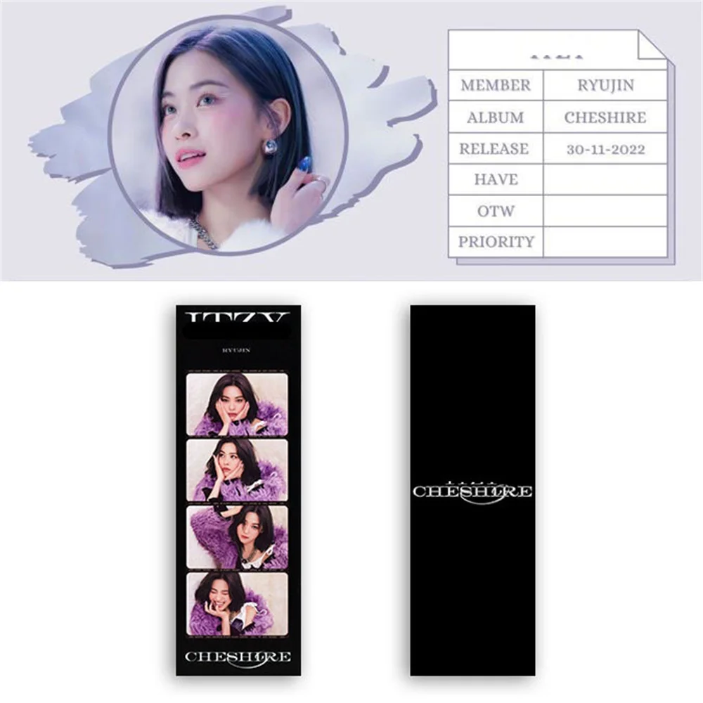 5 pz/set Kpop ITZY CHESHIRE Album Member Selfie 4-cuts Photo Cards Yeji Chaeryeong Ryujin segnalibro fan studenti collezione regalo