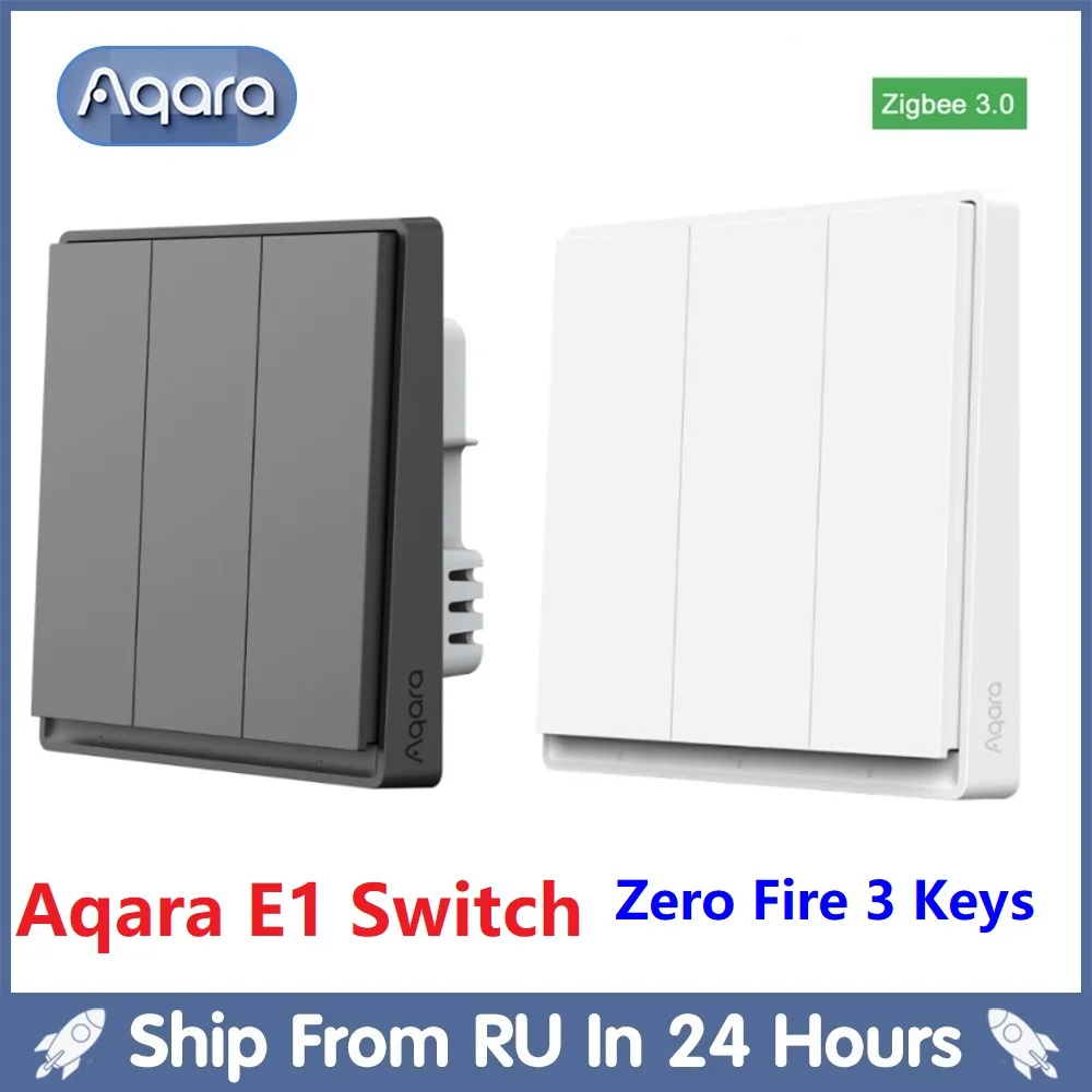 Aqara E1 Switch With Neutral 3 Keys Zigbee 3.0 Smart Wall Light Switch Remote Control Smart Home For Mijia Home Homekit APP