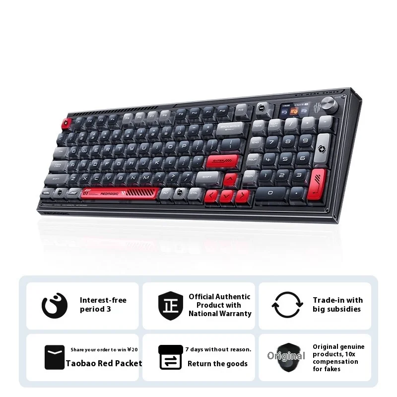 لوحة مفاتيح ألعاب Nubia Red Magic، ميكانيكية، سلكية ولاسلكية، مفتاح فضي سريع، للرجال والنساء