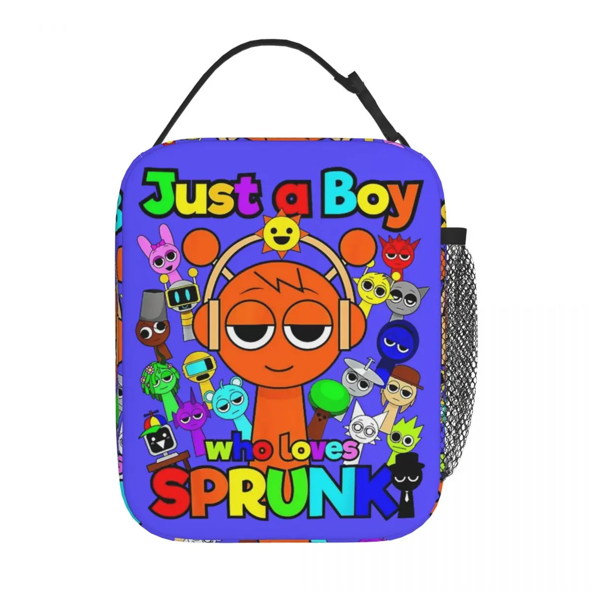 Game Just A Boy Who Loves Sprunki Insulated Lunch Bags Thermal Meal Container Leakproof Tote Lunch Box Girl Boy Beach Picnic