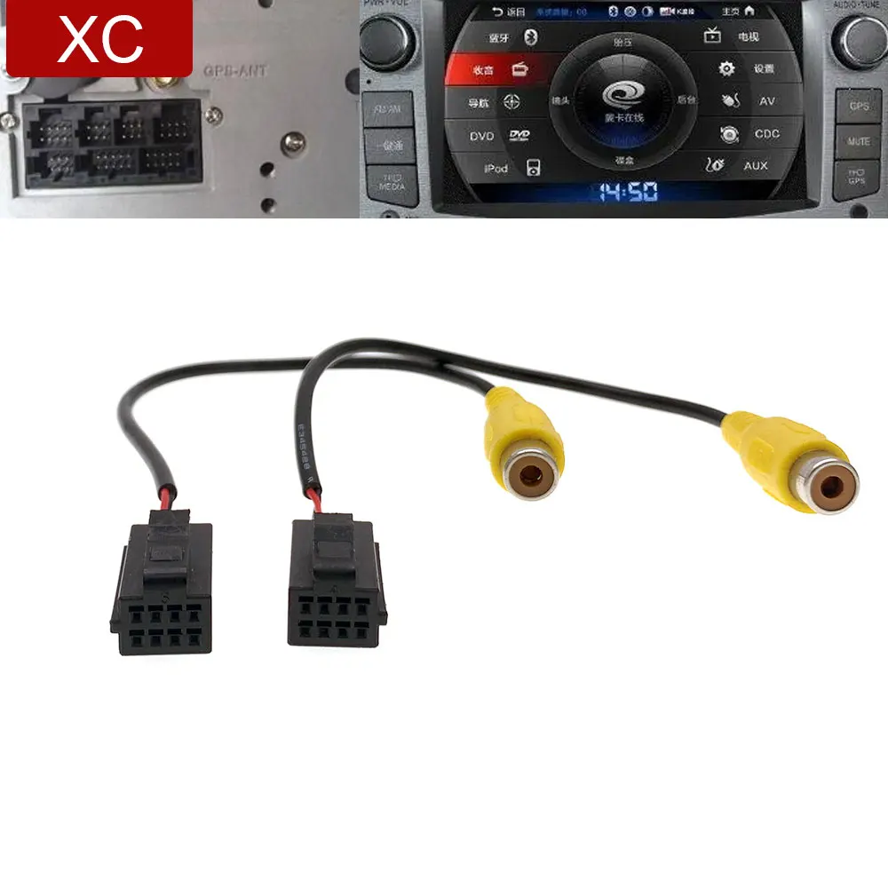 6 8 Pin Car Radio Reversing Camera Dash Cam Video RCA Connection Convertor Cable Adapter for Caska OME HBS D106 D116 Android