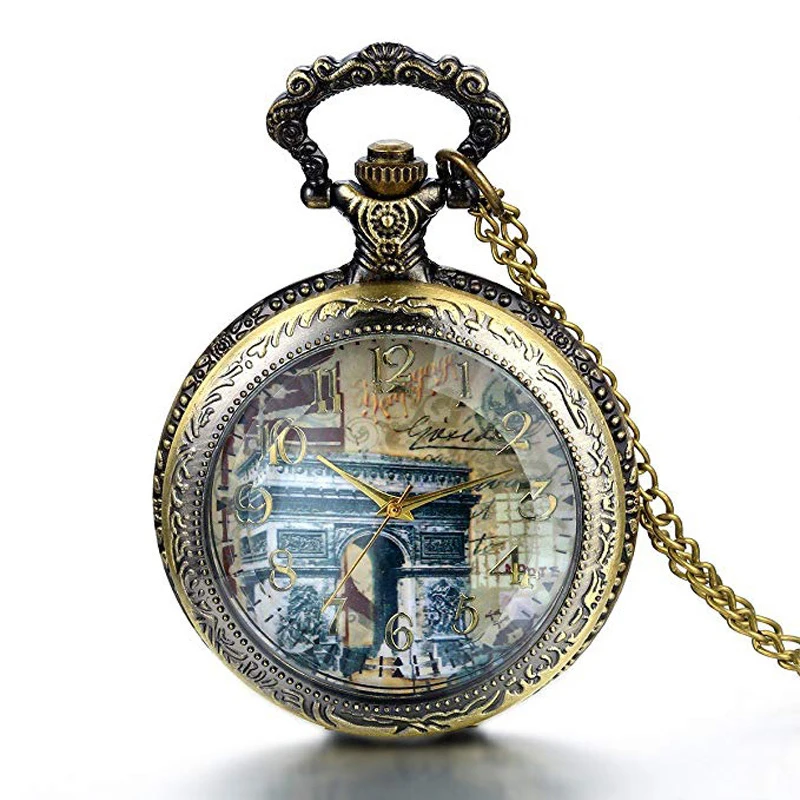 Modische Art antike Vintage Quarz Taschenuhr Gehäuse Anhänger Halskette Kette exquisite Uhr für Männer Frauen Geschenke