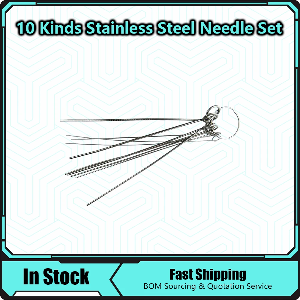10 Kinds Stainless Steel Needle Set PCB Electronic Circuit Through Hole Needle Desoldering Welding Repair Tool 80mm 0.7-1.3mm