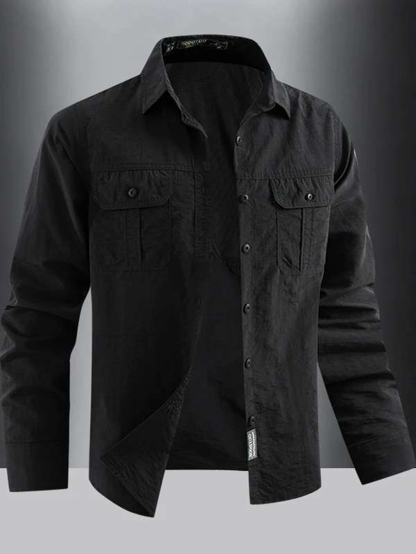 

Мужская повседневная свободная посадка для улицы Long Sve irt Qui Dry, дышащая тактическая спецодежда Jaet, нейлоновая ткань, обычная тонкая