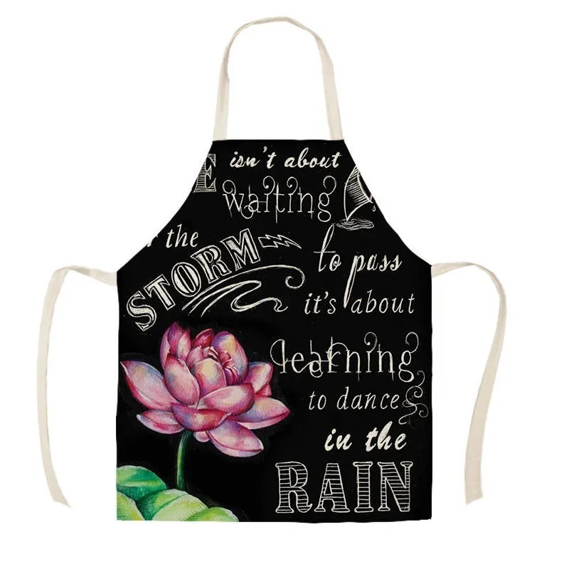 Floral Pattern Customizable Aprons Women's Kitchen Apron Hairdresser Cooking Accessories Waterproof Household Cleaning Tools