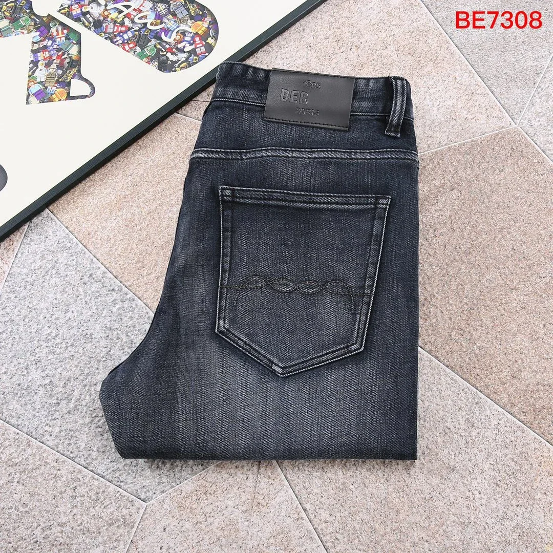 BLLIYOSS 1895 Jeans Men 2024 Autumn Winter New comfortable casual elastic High Quality Straight long pants Leather label