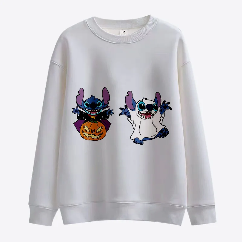 Autumn Horror Halloween Disney Brand Mickey and Minnie Anime Round Neck Fashion Casual Sweater Men\'s Pullover Long Sleeve Top