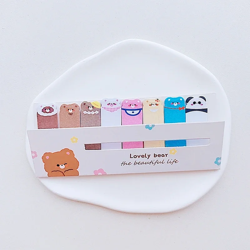 32packs Cartoon Animal Sticky Tabs for Books Kawaii Stationery Memo Sheets Cute Memo Pads Bookmarks Stickers Study Accessories