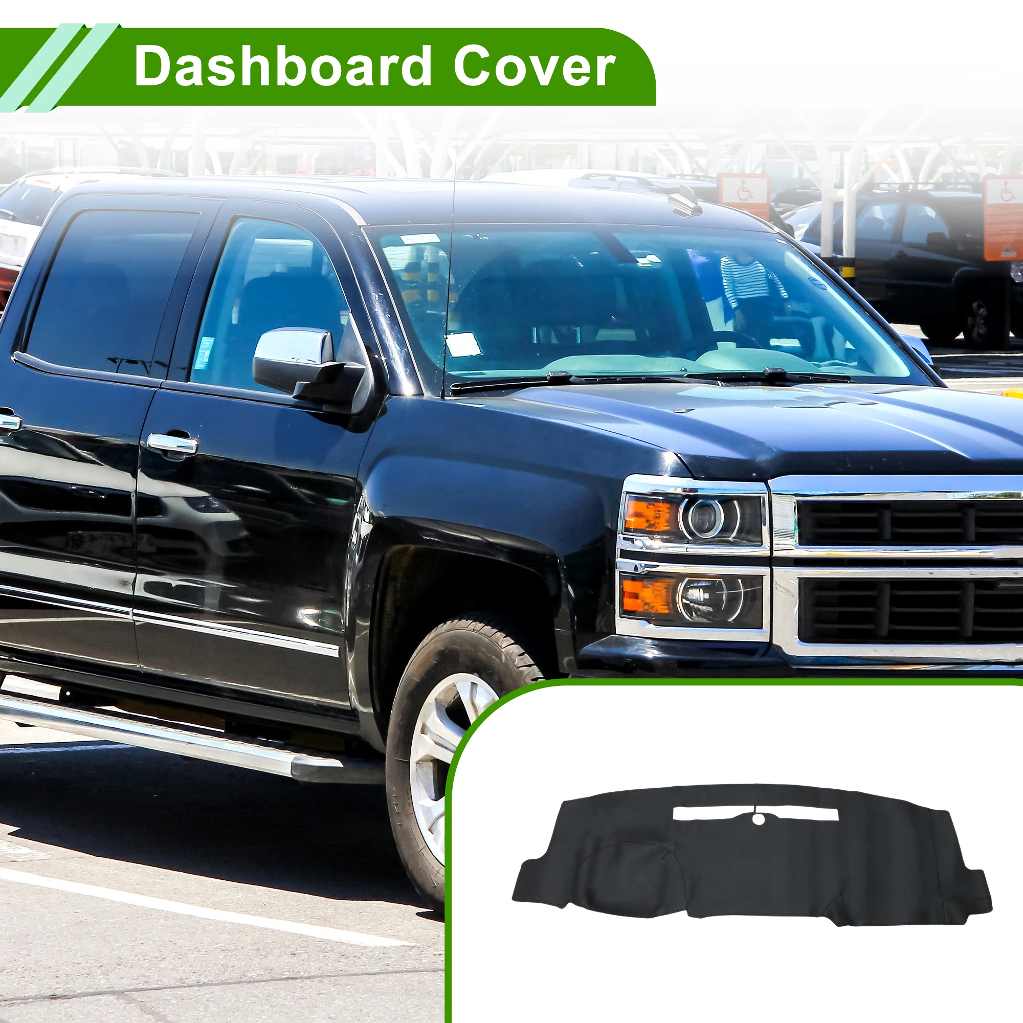 

UXCELL Dashboard Cover for Chevrolet Silverado 2014–2018 Black 1 Pcs