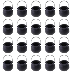 20 Pcs Mini Candy Kettles Witch Skeleton Cauldron Holder Pot with Handle for Halloween Easter St Patrick'S Day Party