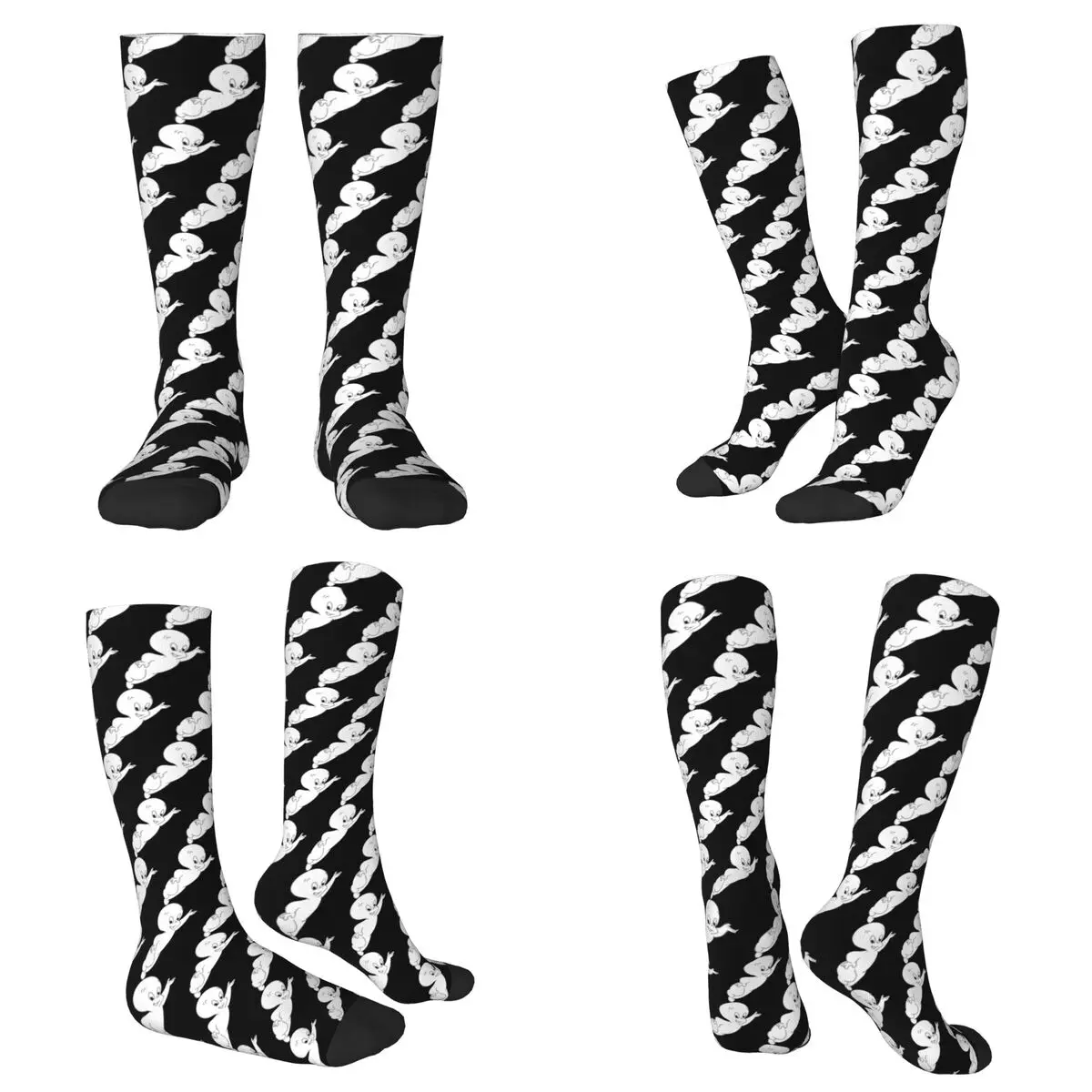 

All Seasons Casper The Friendly Ghost 90s Socks Harajuku Crew Socks Hip Hop Stockings for Men Women