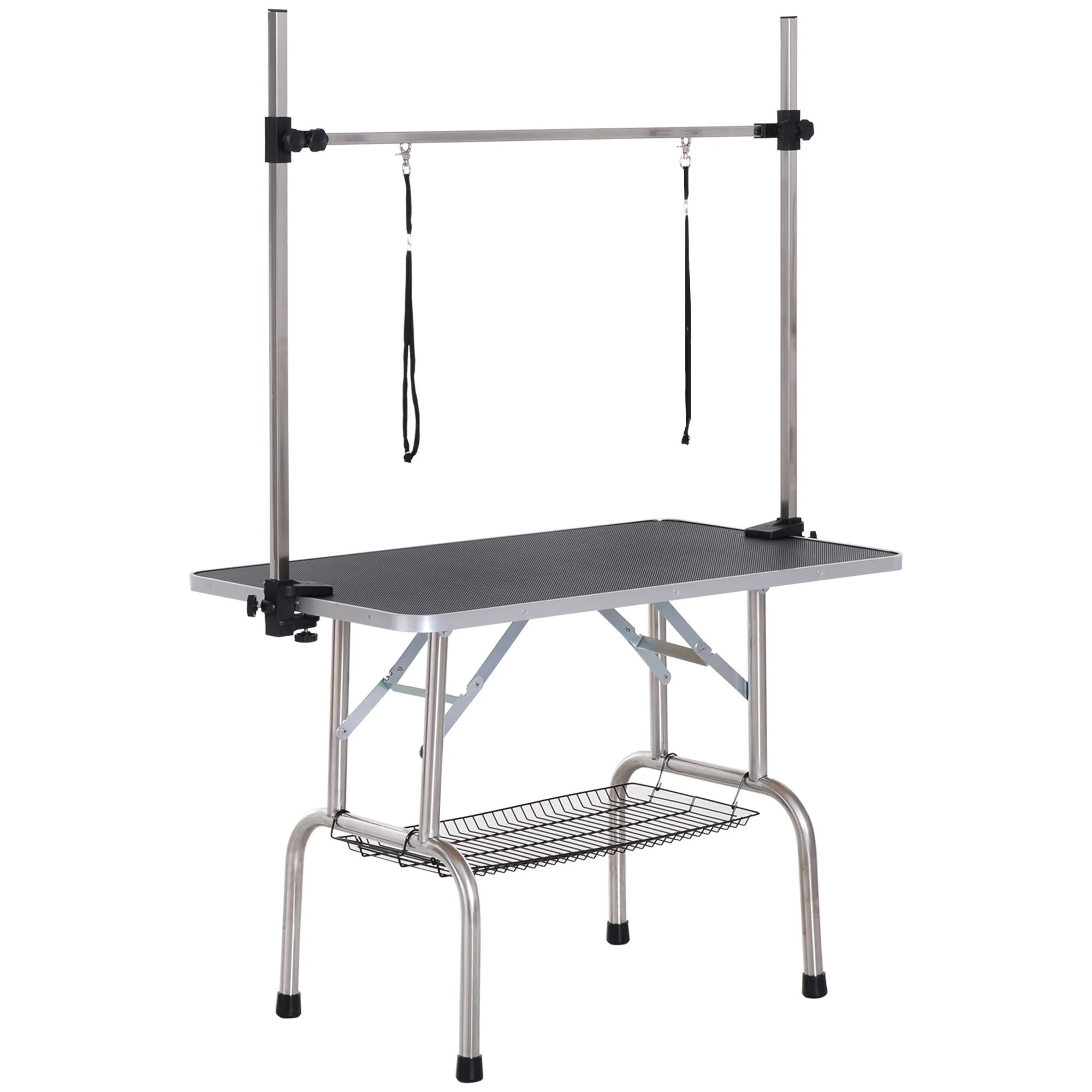 Pawhut Opvouwbare Kapperstafel Voor Huisdieren 107X60X170 Cm Zwart