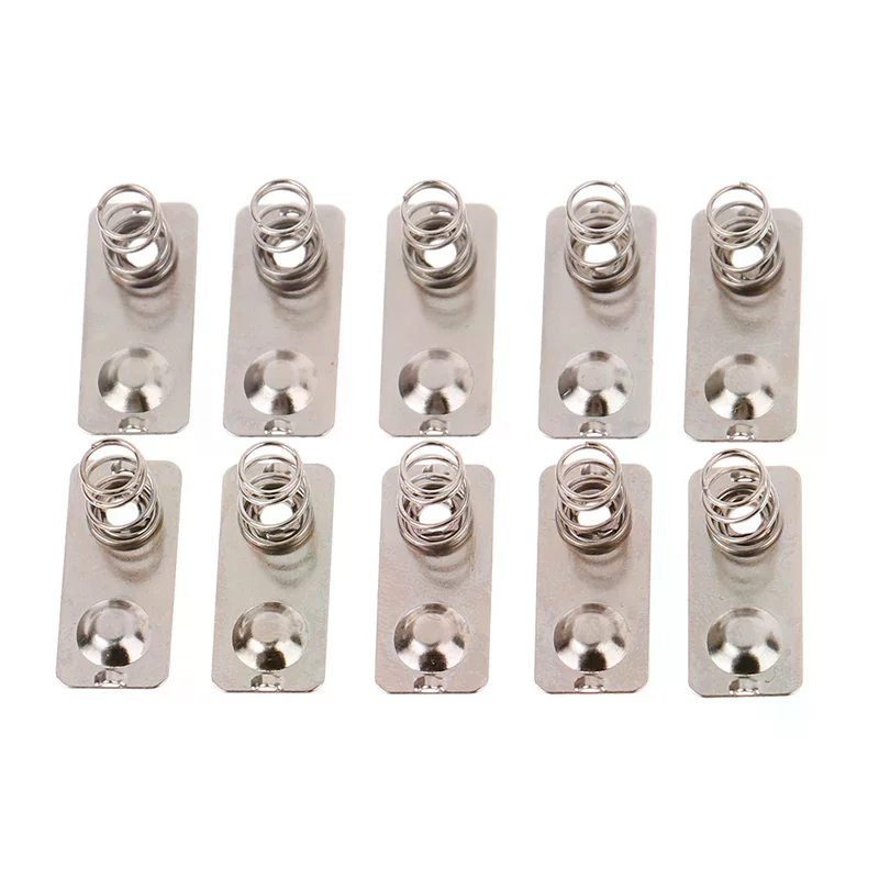 20Pcs/ 21x9mm - + Replacement Metal Batteries Spring Contact Plate Silver Unidirectional Slot For AAA Battery Case