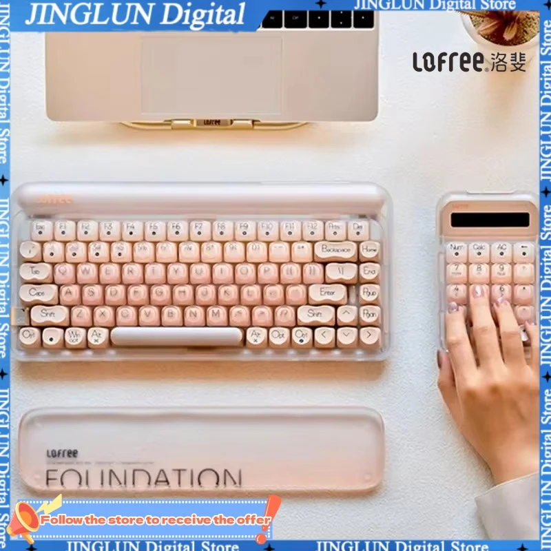 Lofree Dot Foundation Mechanical Keyboard Wireless Bluetooth Three Mode Hot Plug Single Optical Keyboard Office Mouse Pad Mat