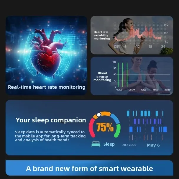Colorful Abalone Shell Smart Ring Fitness Tracker Heart Rate Blood Oxygen Sleep Health Monitor Intelligent Jewelry Accessories - view 3