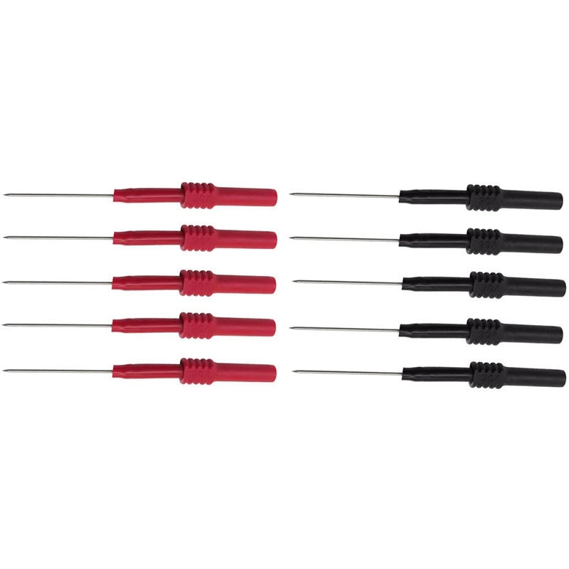 NEW-8PCS Soft PVC Insulated Puncture Needle Non-Destructive Multimeter Test Probe Red/Black