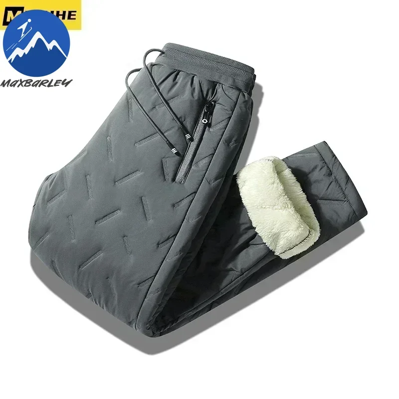 8XL 겨울 두꺼운 남성용 다운 팬츠 고품질 패션 드로스트링 스포츠 팬츠 남성용 조거 아웃... - 2