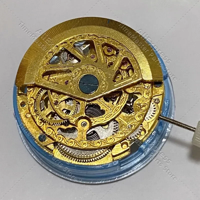 New China 2813 Hollow Movement 8205 8200 Carved Movement Golden Watch Accessories