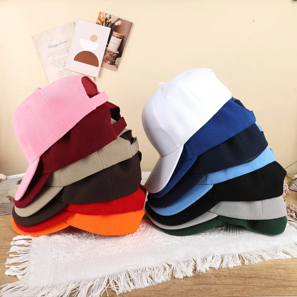 Solid Color Baseball Caps for Women Men Summer Sun Hats Adjustable Snapback Hats Unisex Street Hip Hop Hat Sun Visor Caps