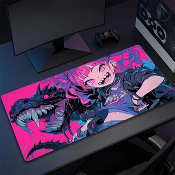 Büyük oyun Mouse Pad Anime kız küçük canavar Mousepad kalınlaşmış bilgisayar klavye masa sümen HD özelleştirilmiş Mausepads Diy