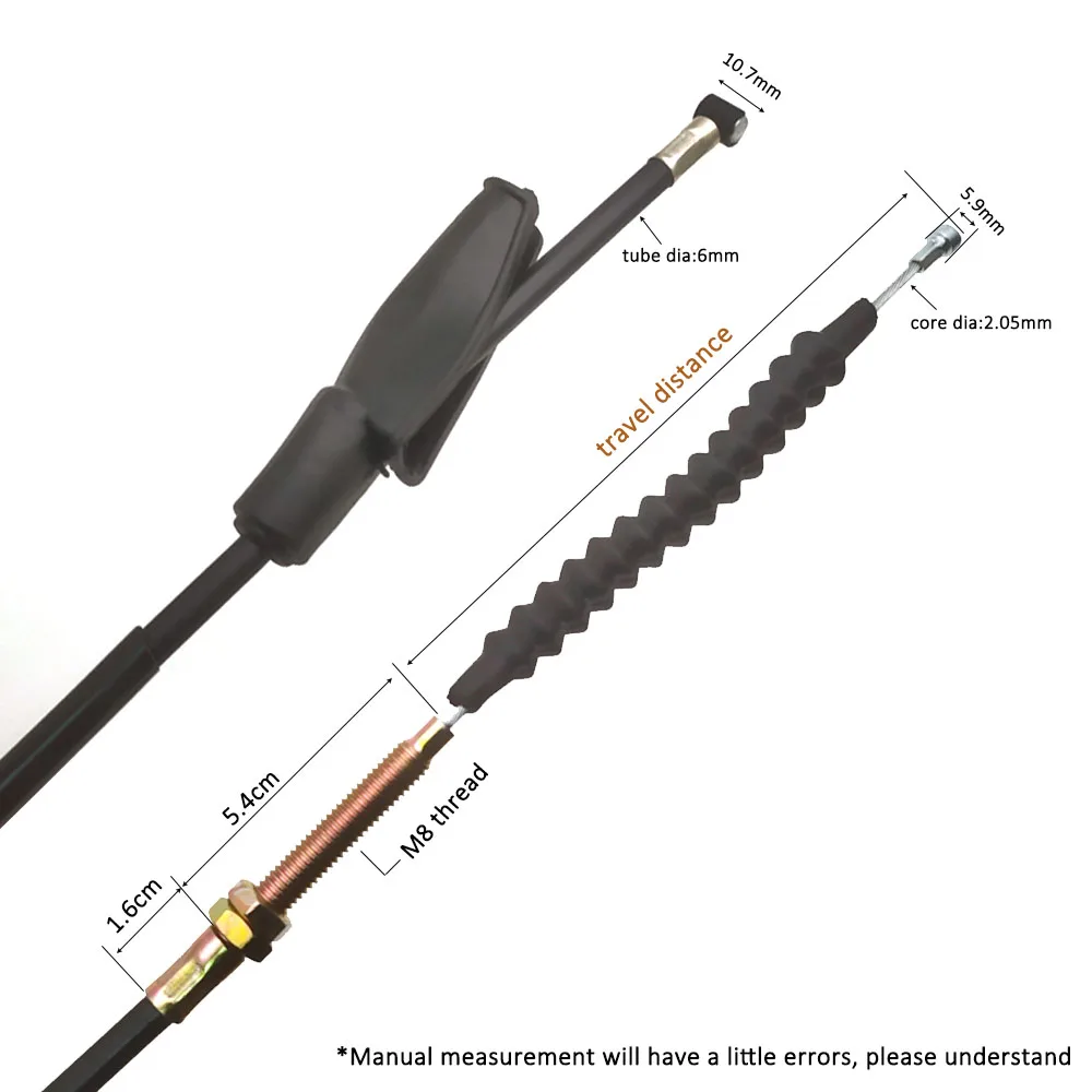 Motorcycle Clutch Cable Length From 70cm to 300cm  for 50cc 70cc 90cc 110cc 125cc 150cc 200cc 250cc Dirt Pit Bike ATV