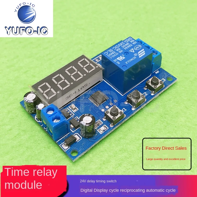 Free Ship 3pcs 24V Time Relay Module Delay Timing Switch Digital Display Cycle Reciprocating Automatic Cycle