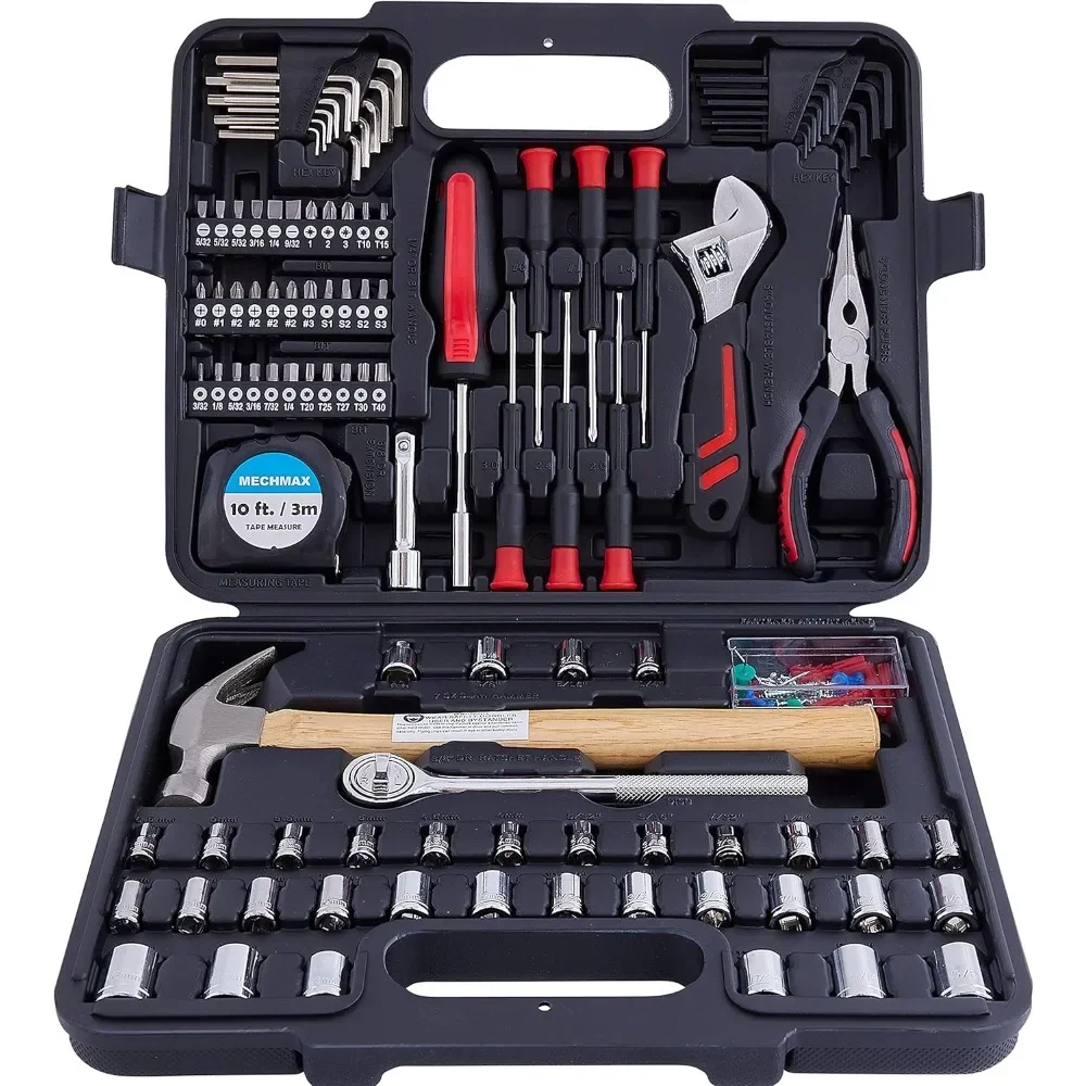 

149 Piece Set with Tool Box Storage Case, for Household, Garage, Car, Apartment, Office, Dorm, New House, Back to School