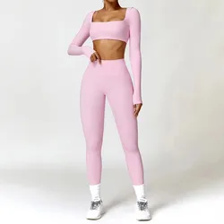 Women 2-Piece Sports Set Quick Drying For Gym Running Training Long Sleeve Sports T-Shirt Yoga Clothing Women Gym Sports Clothin