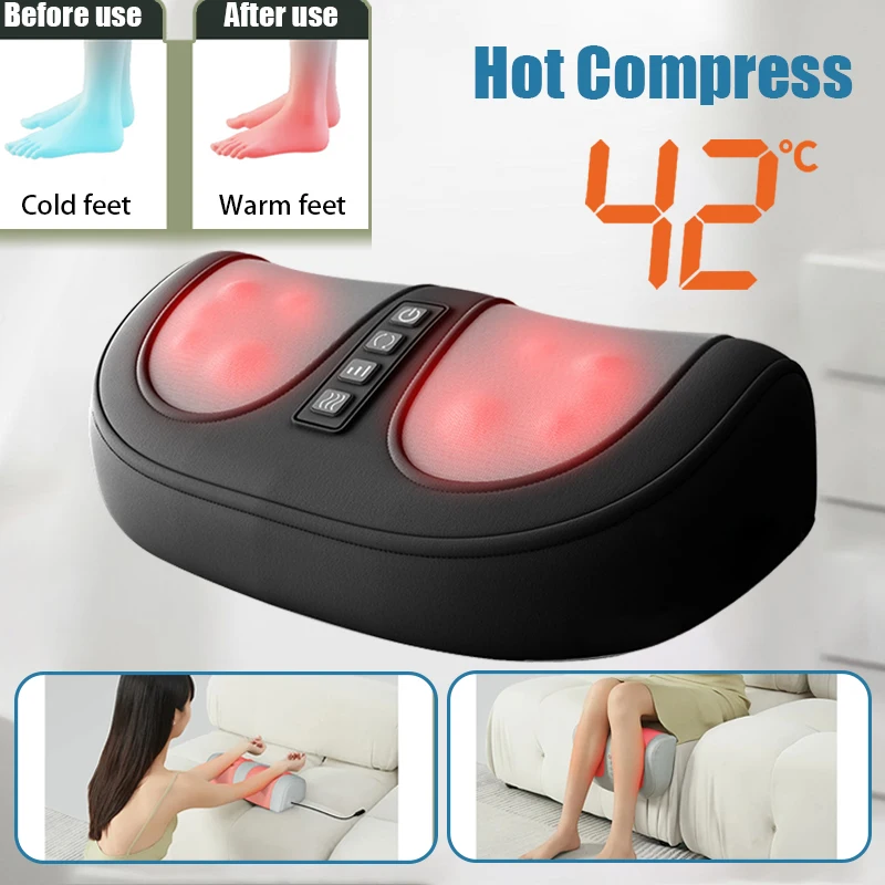 

Infrared Heating Foot Massager Electric Heating Hot Compress Vibration Massager Rolling Shiatsu Calf Muscles Health Care Therapy