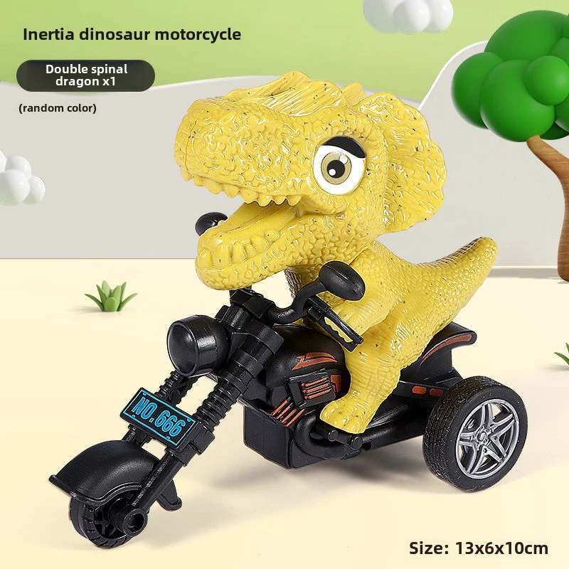 Mainan sepeda motor dinosaurus mobil simulasi geser inersia model Tyrannosaurus mobil anak laki-laki