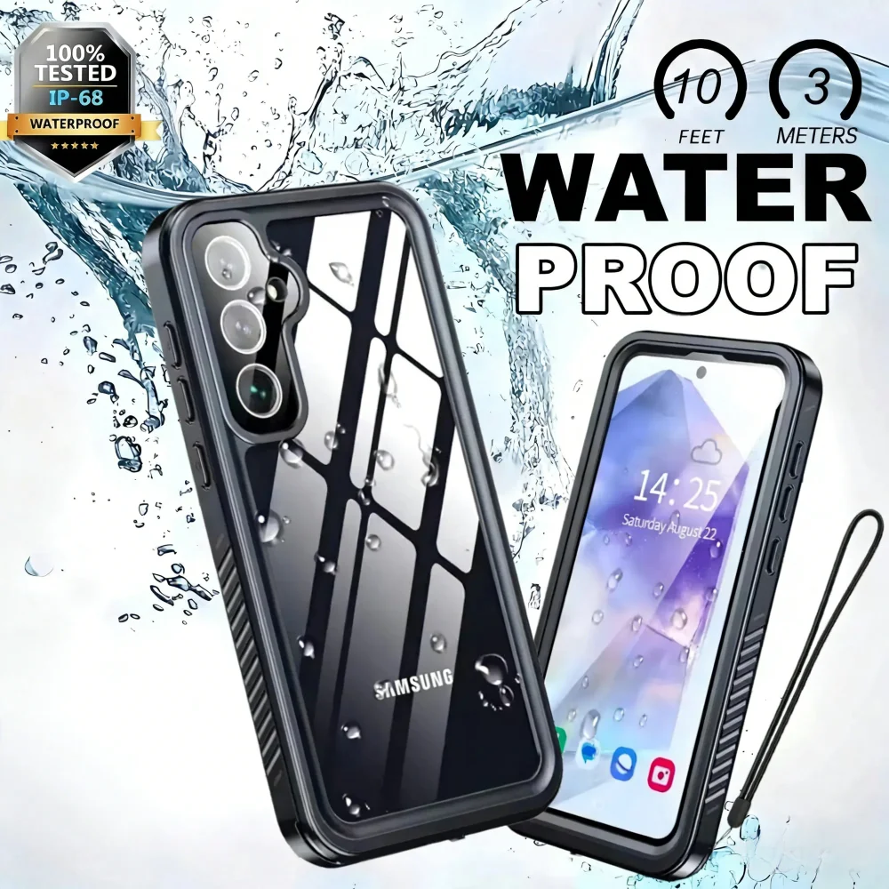 360° Full Protection Snorkeling Waterproof Case For Samsung A55 5g Outdoor Swimming Diving Cover,shockproof,dustproof,snowproof
