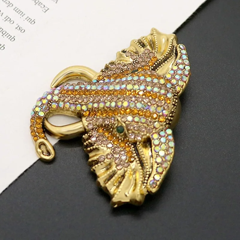 Elephant Brooch Sparkling Uniquely Stylish Lucky Animals Rhinestone Brooches Pin Fashion Jewelry Accessories Gifts for Women Men
