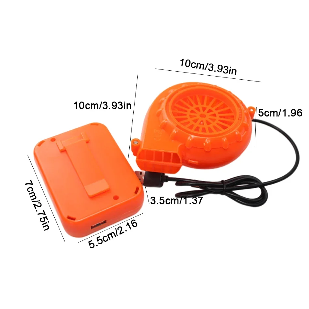 New Electric Mini Fan Air Blower Low Noise Blower with Battery Case USB Air Blower Pump for Inflatable Toy Costume for Doll