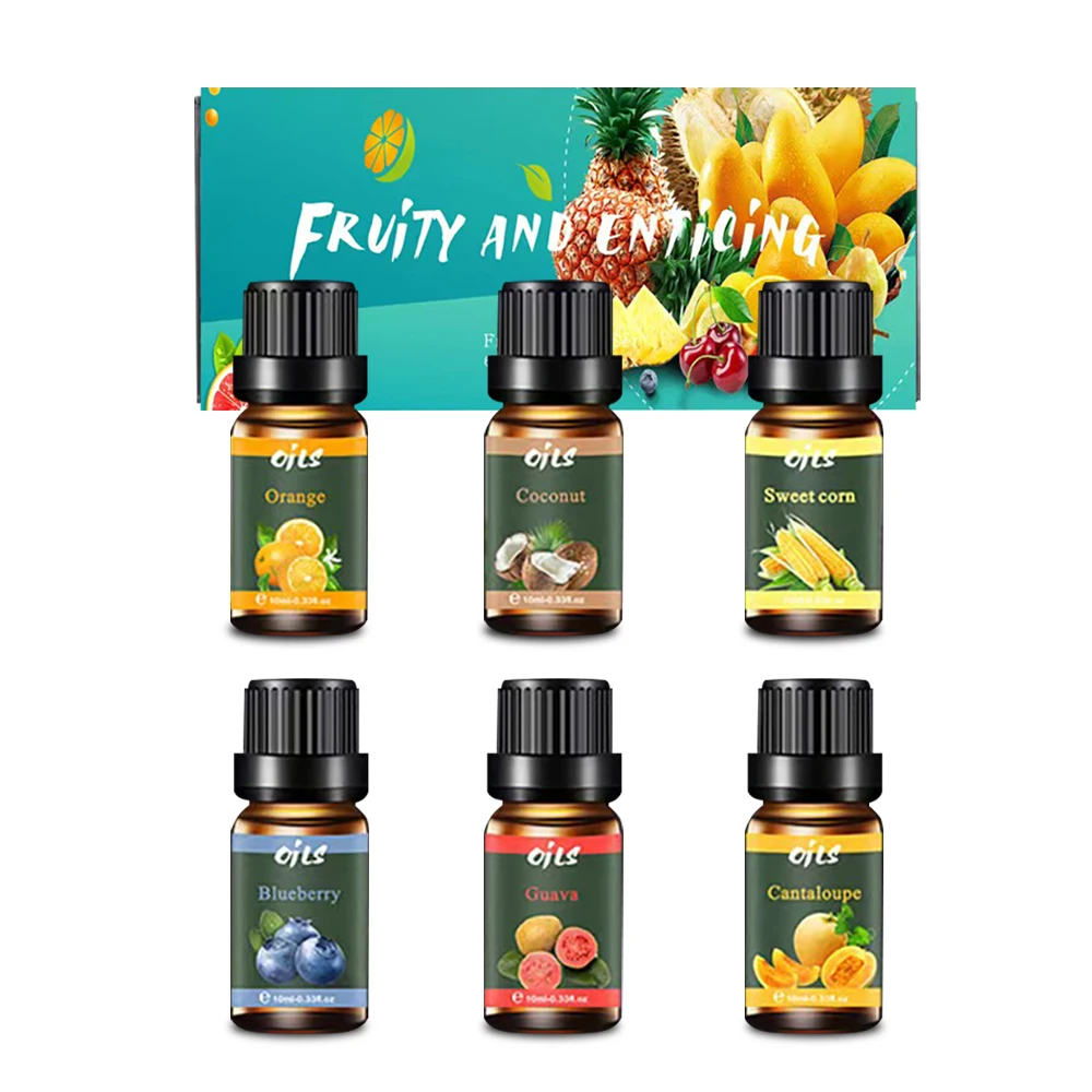 زيت عطري للفواكه الاستوائية والتوت وجوز الهند والبرتقال 6 عبوات من مزيج الناشر الطبيعي طويل الأمد لعلاج العطري الدائري لمدة عام #1