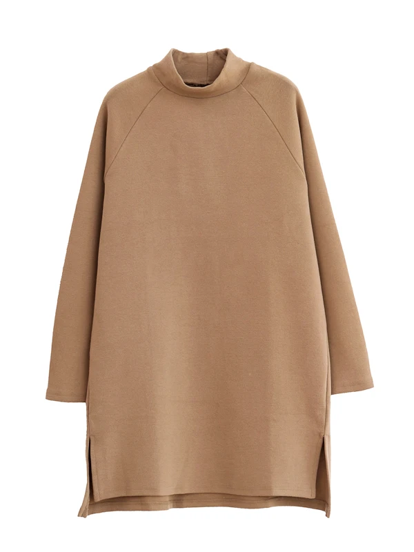 Artystyczna bluza Thiened z wysokim kołnierzem, długim rękawem, średniej długości, idealna na jesień i zimę, w stylu vintage.