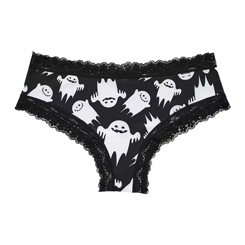 Underwear Women's Lace Edge Sexy Panties Gothic Style Lingerie Rose Skull Personalized Comfortable Breathable Triangle Pants - Image 8