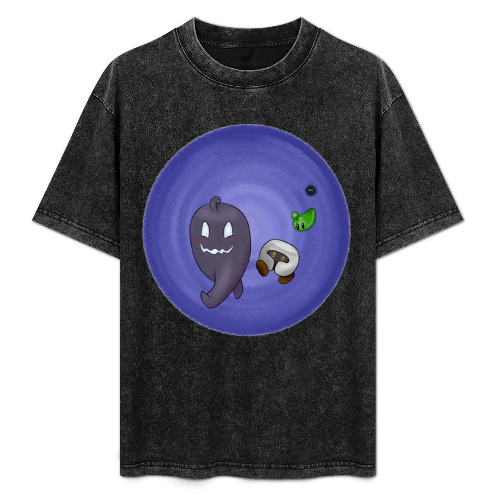 

Krobus and Friends T-Shirt Simple Solid Color Crew Neck Tee