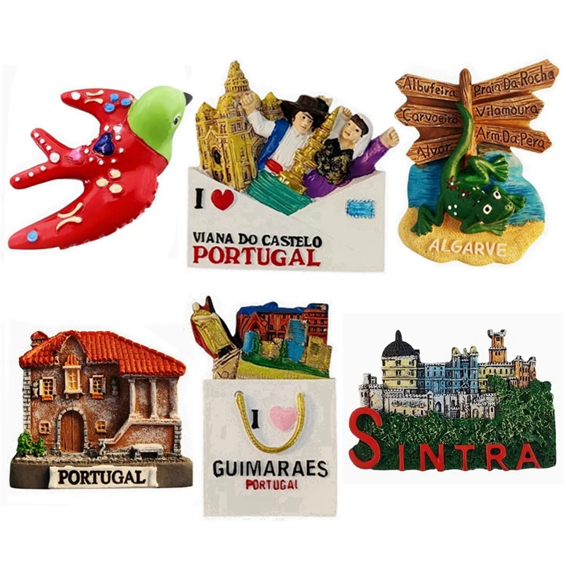 Jimarines, Viana Castle,Sintra Pena Palace,Portugal 3D Fridge Magnets Tourism Souvenirs Refrigerator Magnetic Stickers