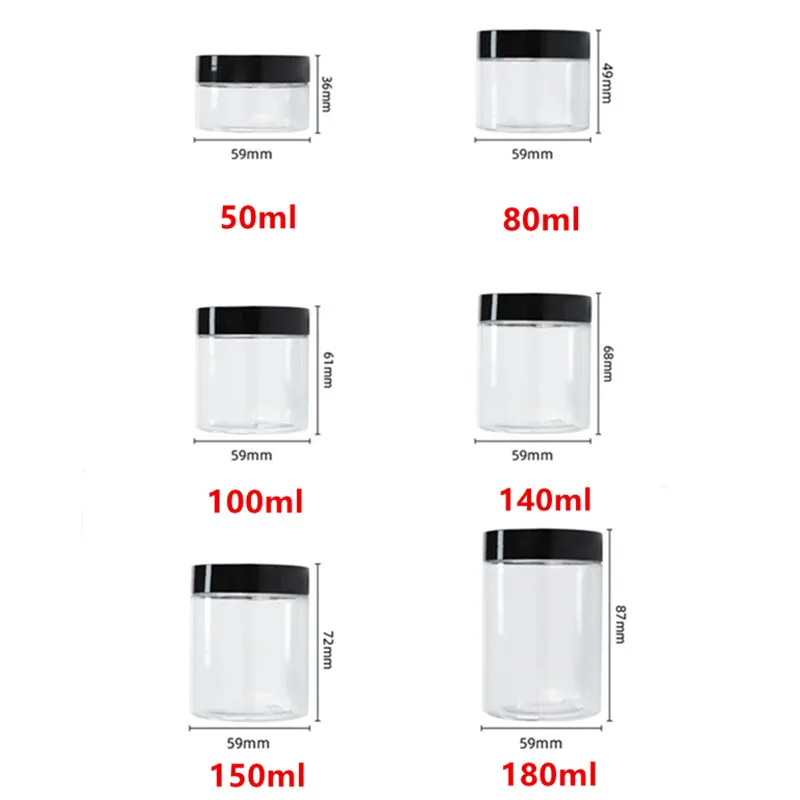 1oz 30/50/60ml/80g round plastic pet jar with screw plastic/aluminium cap Storage bottle sample Cosmetic Packaging,container,pot